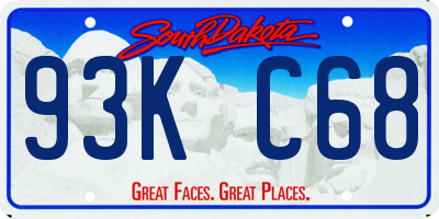 SD license plate 93KC68