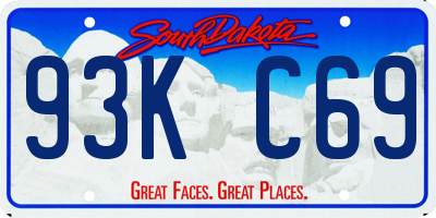 SD license plate 93KC69