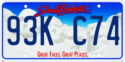 SD license plate 93KC74