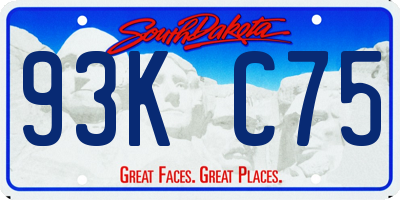 SD license plate 93KC75