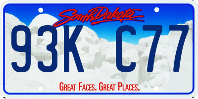 SD license plate 93KC77