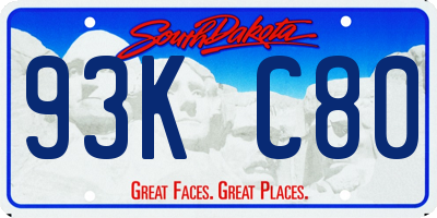 SD license plate 93KC80