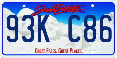 SD license plate 93KC86