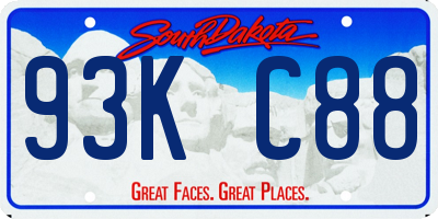 SD license plate 93KC88