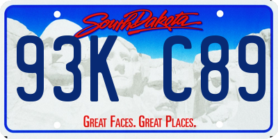SD license plate 93KC89