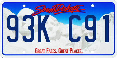 SD license plate 93KC91