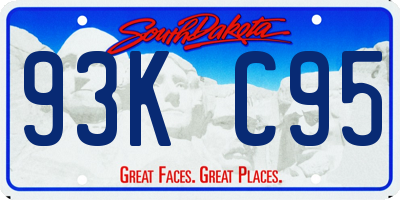 SD license plate 93KC95
