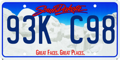 SD license plate 93KC98