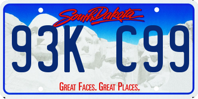 SD license plate 93KC99