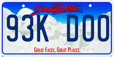 SD license plate 93KD00