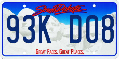 SD license plate 93KD08