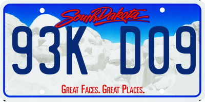 SD license plate 93KD09