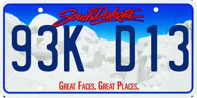 SD license plate 93KD13
