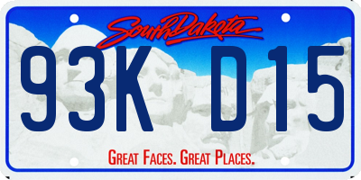 SD license plate 93KD15
