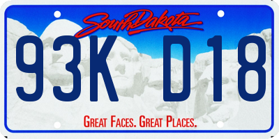 SD license plate 93KD18