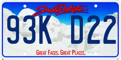 SD license plate 93KD22