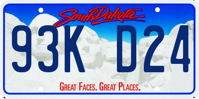 SD license plate 93KD24
