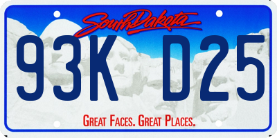 SD license plate 93KD25