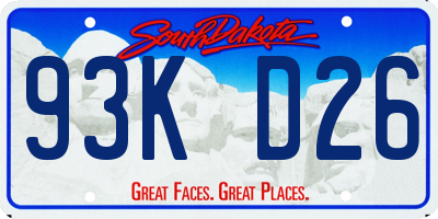 SD license plate 93KD26