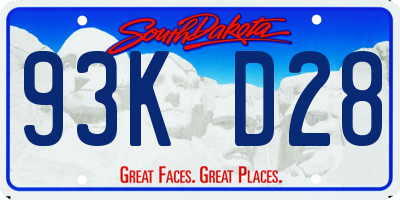 SD license plate 93KD28