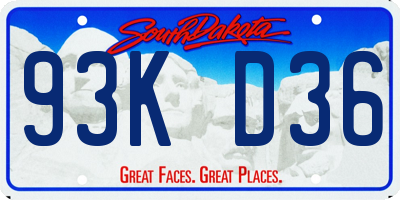 SD license plate 93KD36