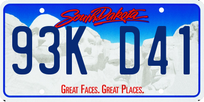 SD license plate 93KD41