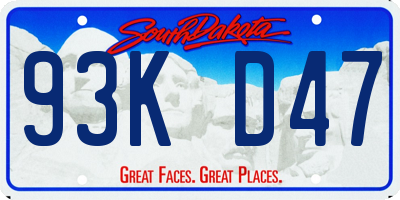 SD license plate 93KD47