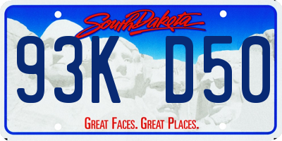 SD license plate 93KD50