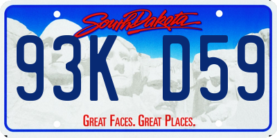 SD license plate 93KD59