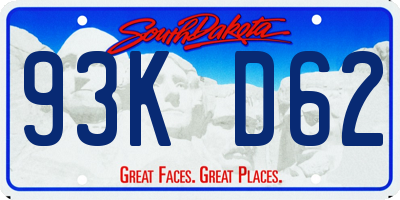 SD license plate 93KD62