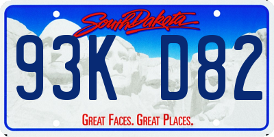 SD license plate 93KD82