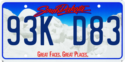 SD license plate 93KD83
