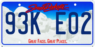 SD license plate 93KE02