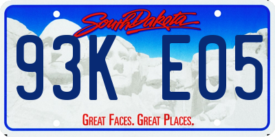 SD license plate 93KE05