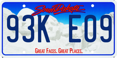 SD license plate 93KE09