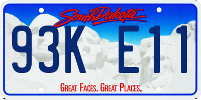 SD license plate 93KE11
