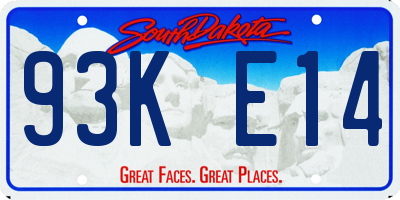 SD license plate 93KE14