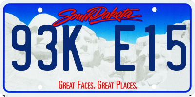 SD license plate 93KE15