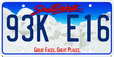 SD license plate 93KE16