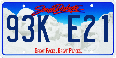 SD license plate 93KE21