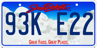 SD license plate 93KE22
