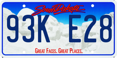 SD license plate 93KE28