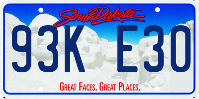 SD license plate 93KE30