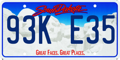 SD license plate 93KE35