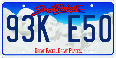 SD license plate 93KE50