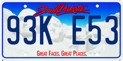 SD license plate 93KE53