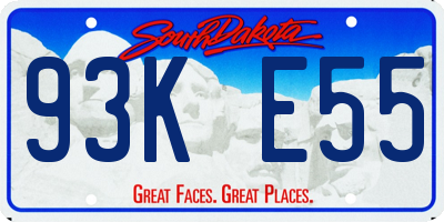 SD license plate 93KE55