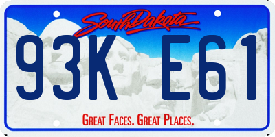 SD license plate 93KE61