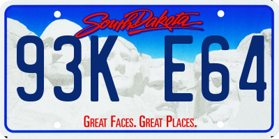 SD license plate 93KE64