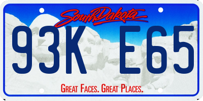 SD license plate 93KE65